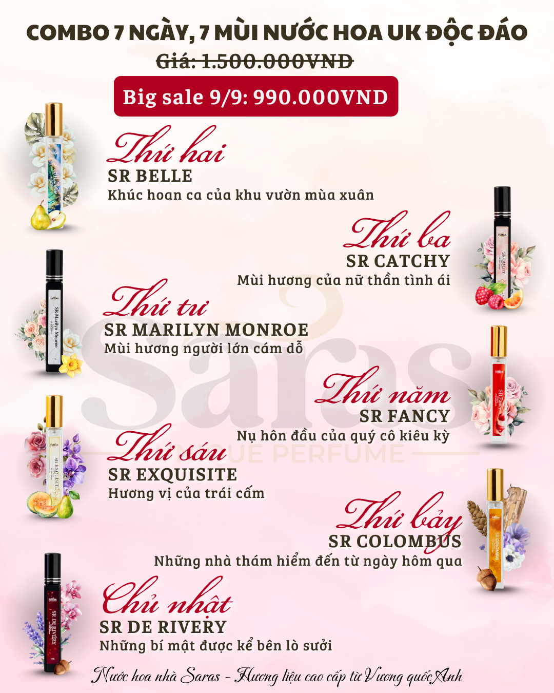 Giống như phối đồ outfit, nay bạn có thể phối hương thơm với combo 7 ngày 7 mùi nước hoa UK độc đáo - Ảnh 1