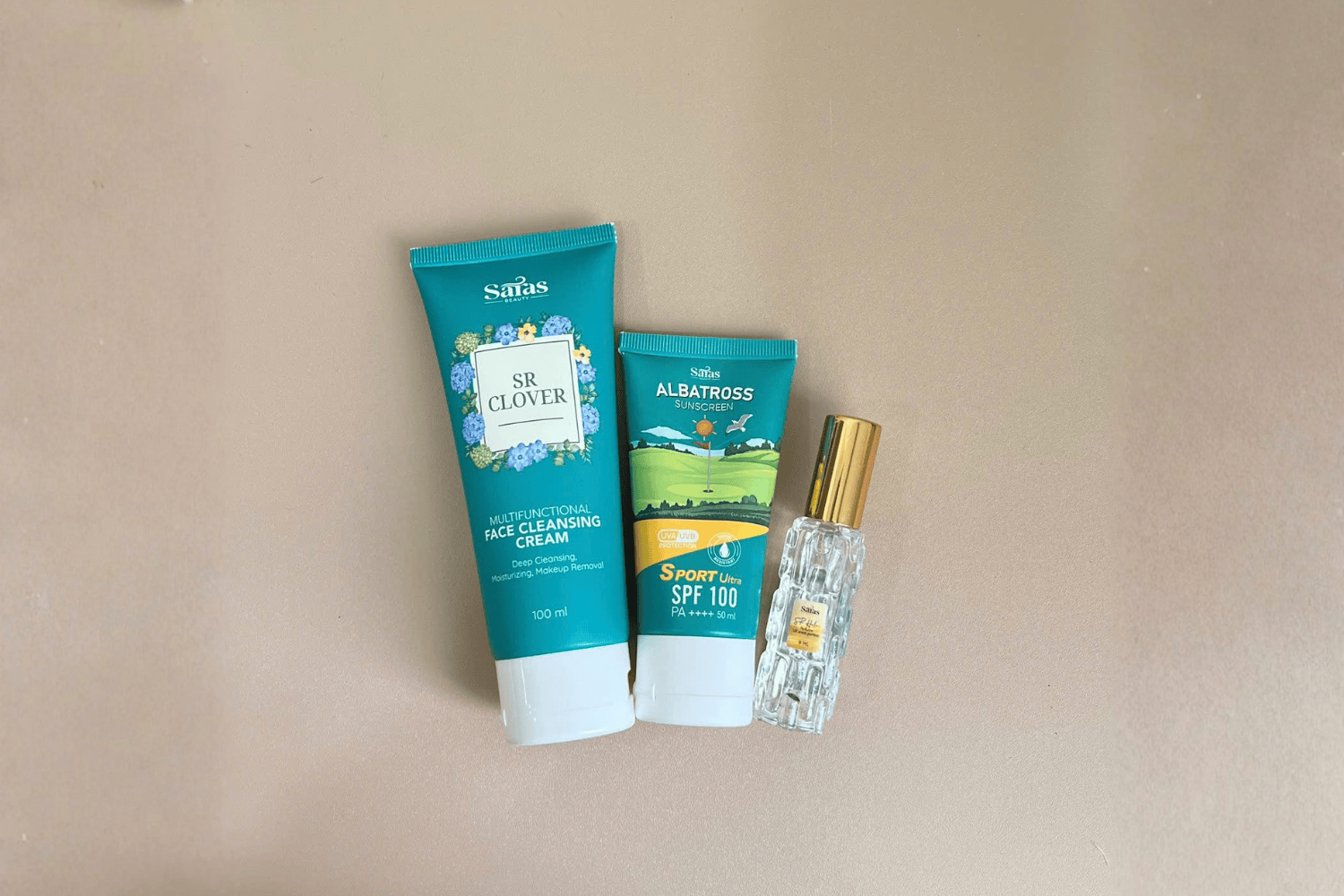 combo gọn đủ để dùng Saras Beauty giảm 35% chăm sóc da hằng ngày