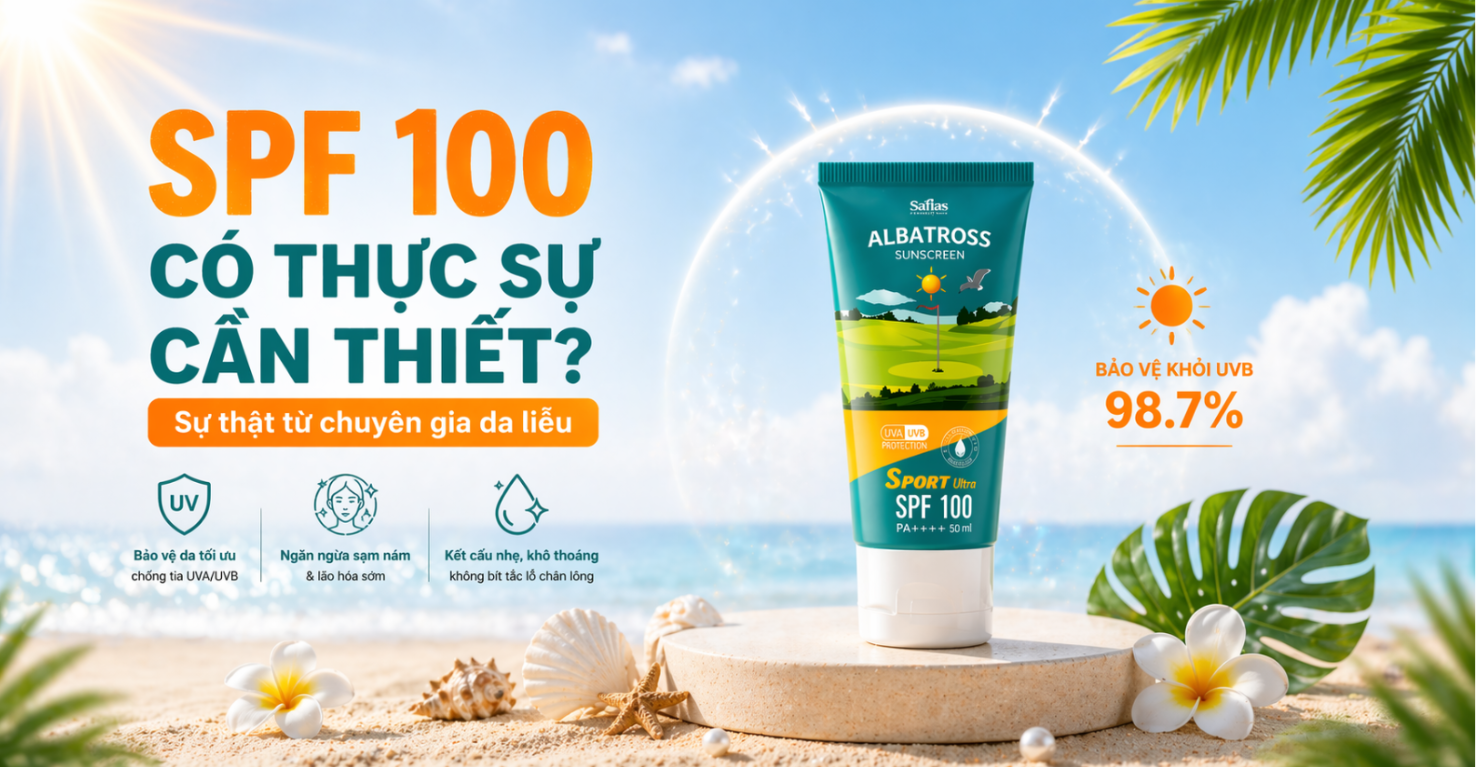 Kem chống nắng SPF 100 có tốt hơn SPF 50? Khám phá sự thật khoa học về khả năng bảo vệ da, cách chọn chỉ số SPF phù hợp và tránh hiểu lầm khi chăm sóc da mùa hè.